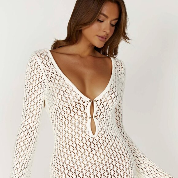 Meshki Kayleigh Crochet Fishtail Maxi Dress Size XS BRAND NEW - Picture 3 of 5